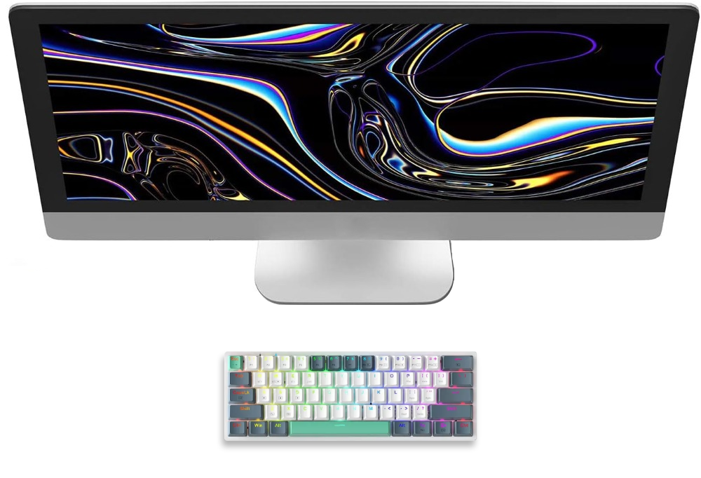 Wireless Mechanical Keyboard 60% Hot-swappable Tri-mode RGB Wireless