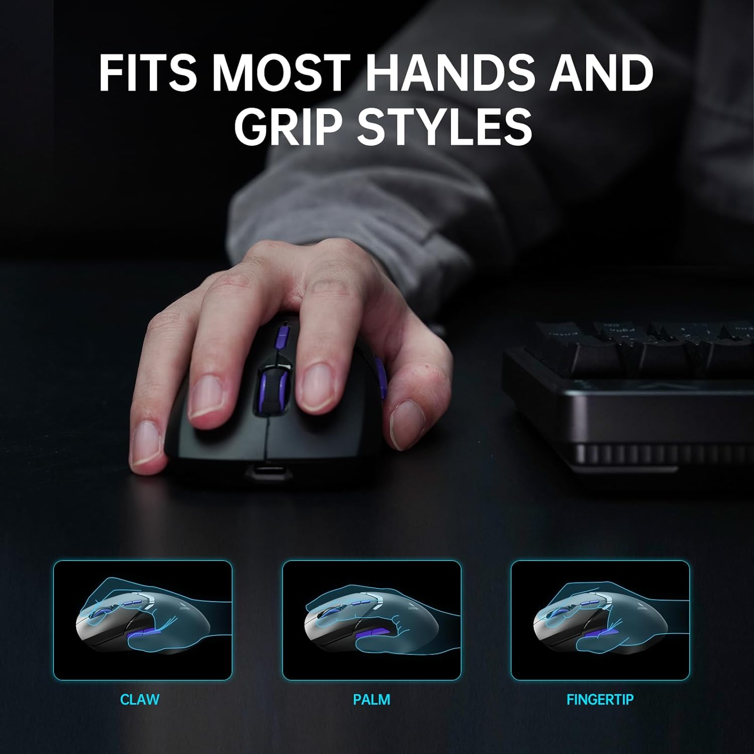 4K Wireless Gaming Mouse 26000 DPI Lightweight 180h Battery Life, On-Board Memory