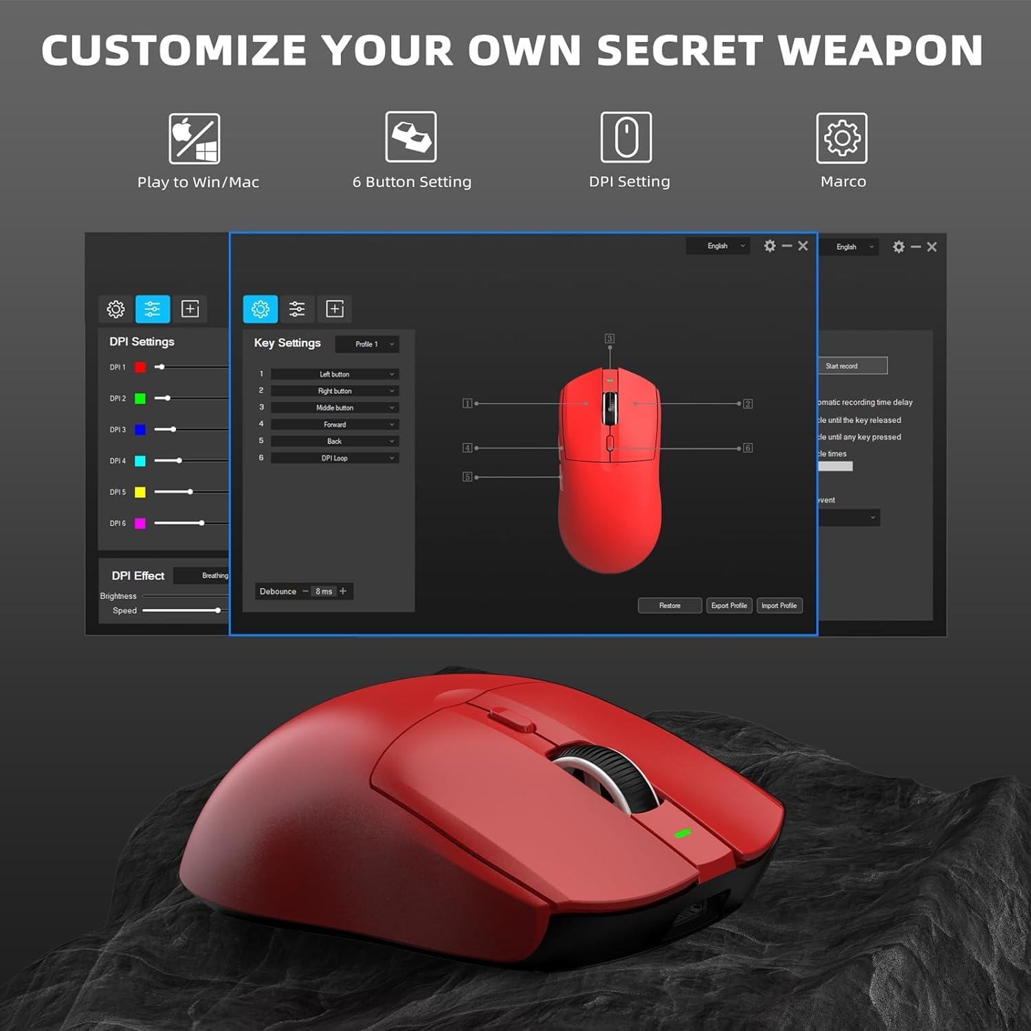 lightweight Wireless Professional Gaming Mouse 26000dpi for PC