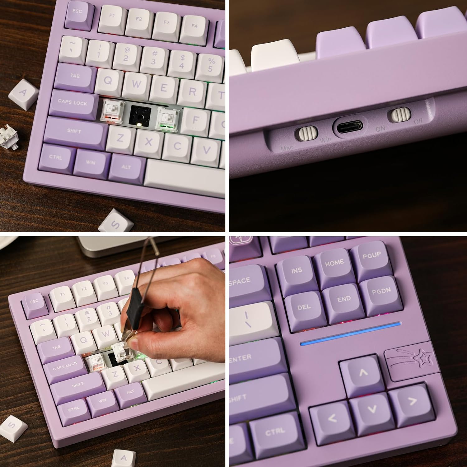 Gaming Wireless Mechanical Keyboard Aluminum Alloy Hot-Swappable Gasket-Mounted