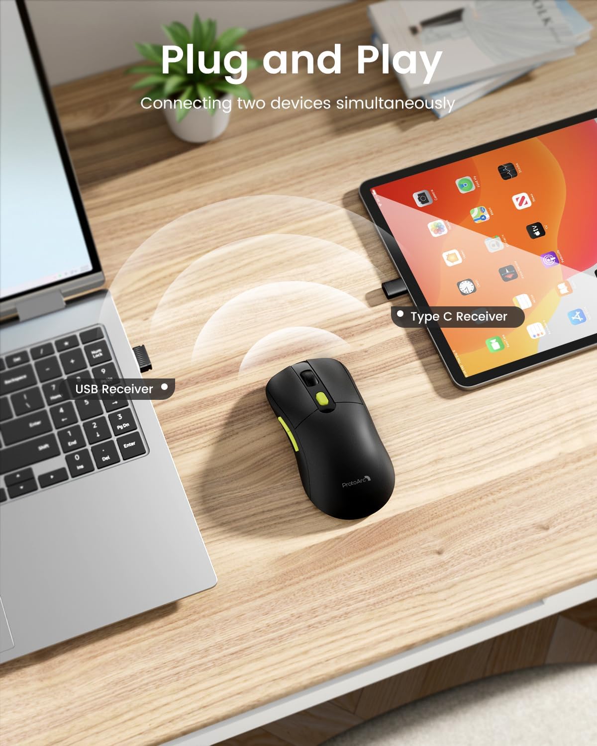 Wireless Mouse Type C Rechargeable Dual Mode