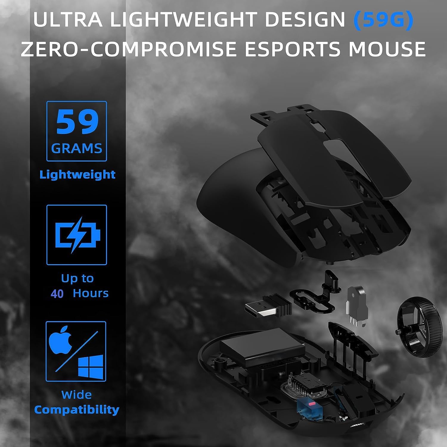 lightweight Wireless Professional Gaming Mouse 26000dpi for PC