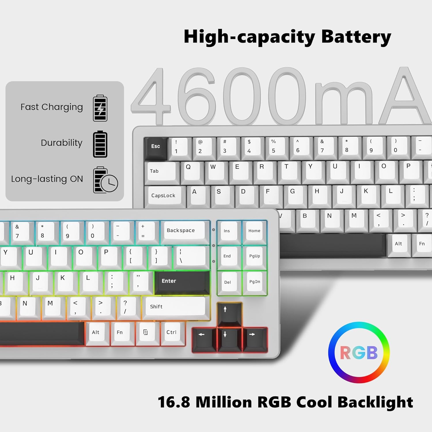 Gaming Mechanical Keyboard Wireless Hot-Swappable Aluminum Creamy Bluetooth/2.4G