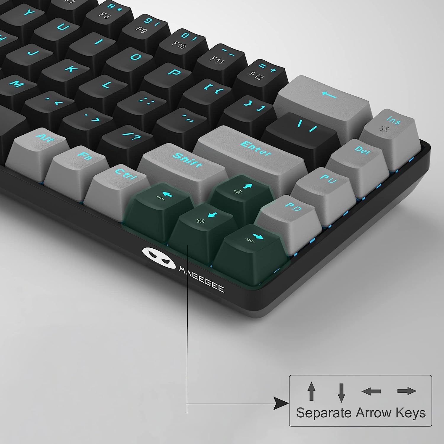 Portable Mechanical Gaming Keyboard LED Backlit Compact 68 Keys