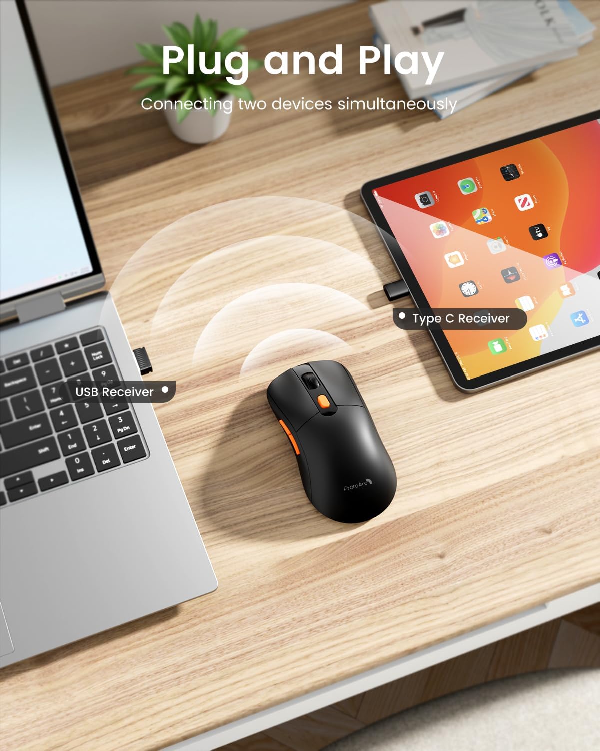 Wireless Mouse Type C Rechargeable Dual Mode