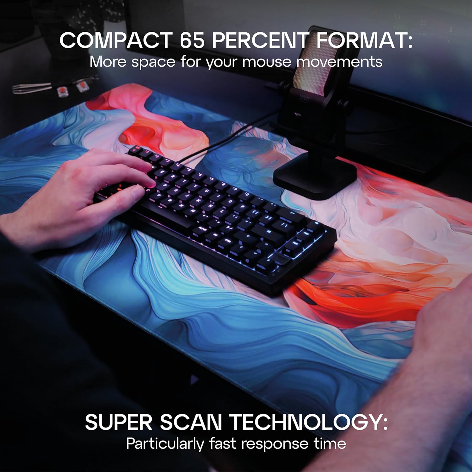 Compact Mechanical Gaming Keyboard 65% Hot-Swappable