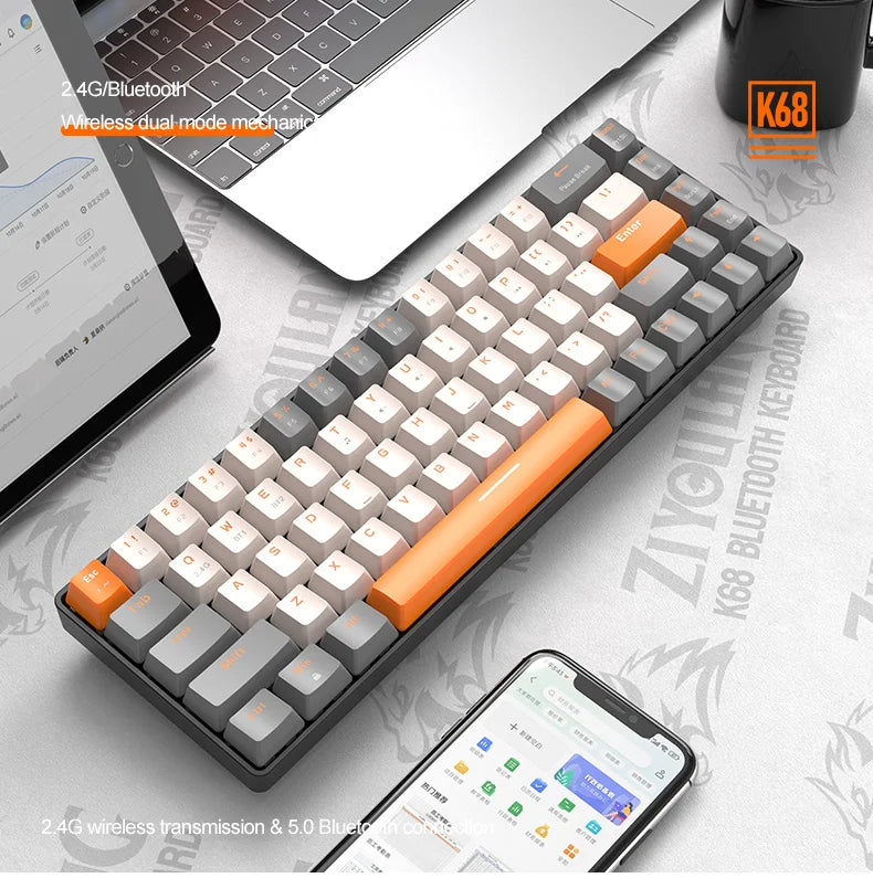 Wireless Mechanical Keyboard Bluetooth Dual Mode Hot-Swappable Mini