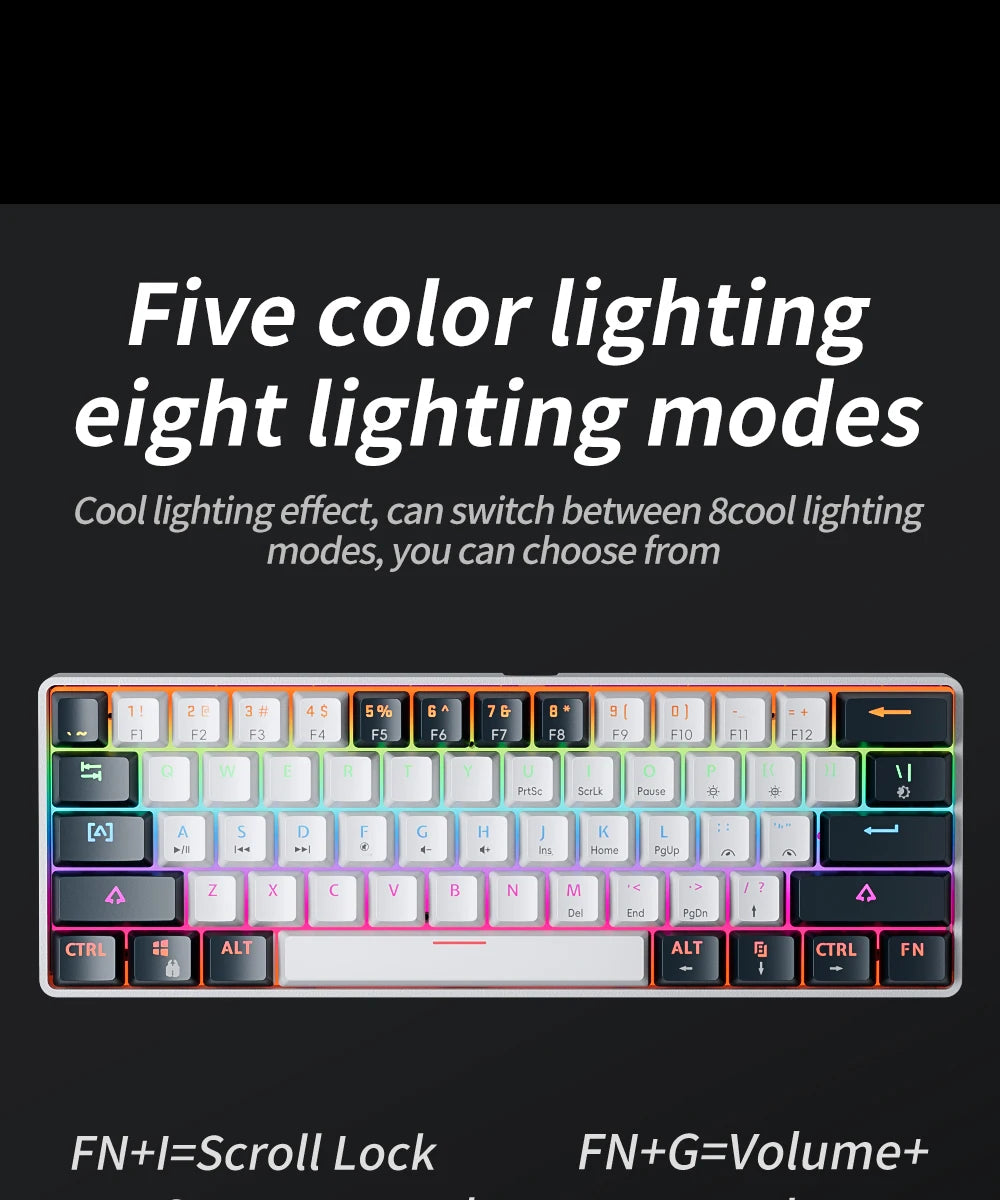 Gaming Mechanical Keyboard Detachable Cable RGB Backlit Hot Swappable
