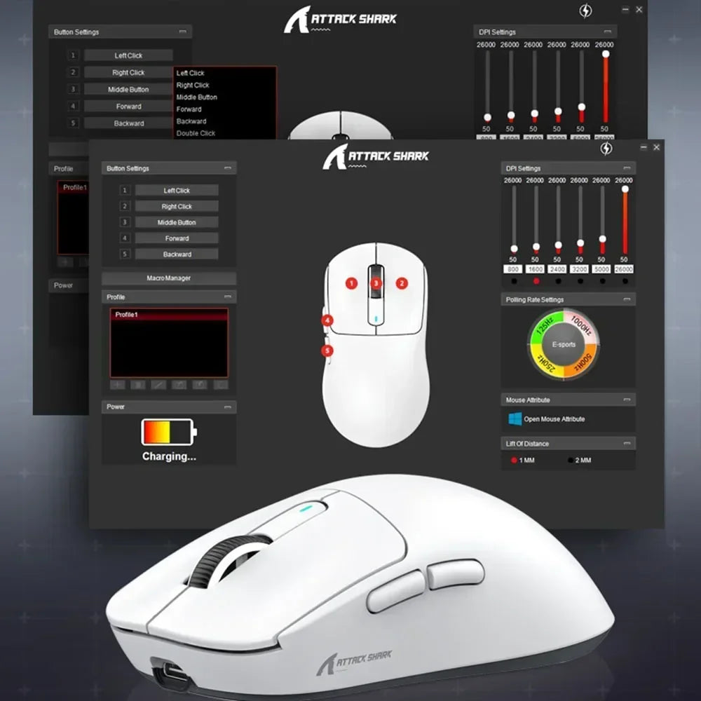 Wireless Gaming Mouse Tri-Mode Bluetooth Lightweight