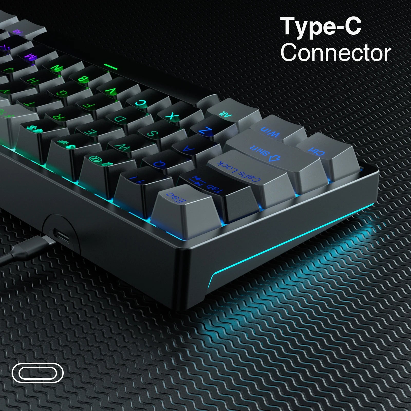 Mechanical Gaming Keyboard 60% Hot-swap RGB Customized Layout