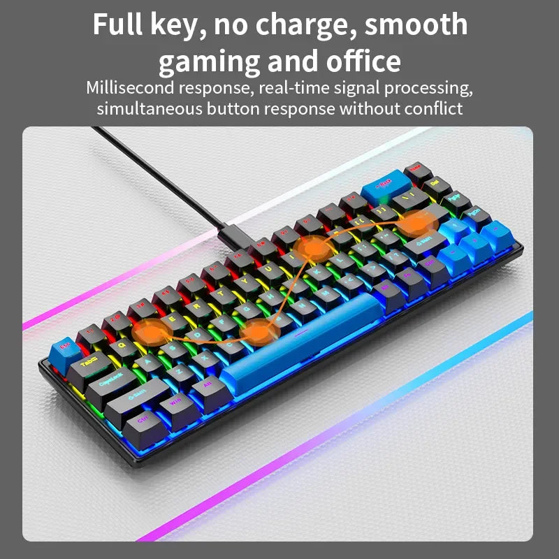 Wired Gaming Mechanical Keyboard Colorful Lighting
