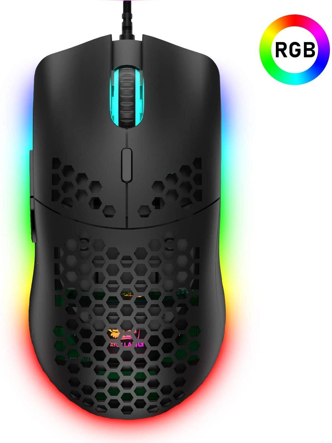 Wired Lightweight Gaming Mouse 69g Ultralight Honeycomb Shell RGB Chroma Backlit